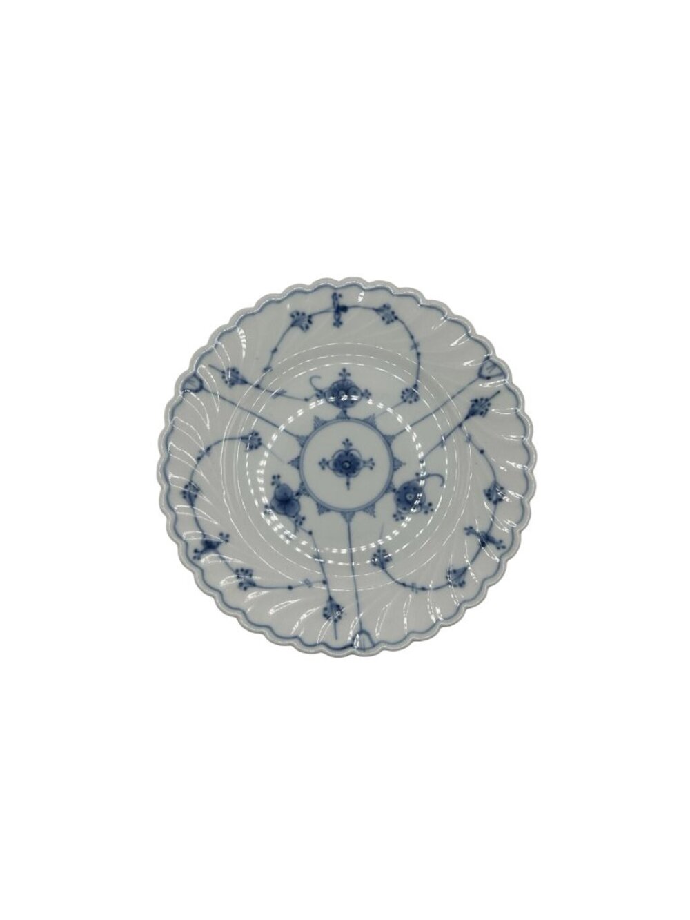 Vintage Porsgrund Bogstad Stra Pattern Norway Porcelain Blue salad plate Saucer